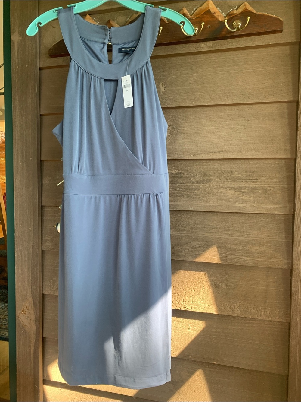 Sleeveless Wrap-Front Blue Women’s Dress,